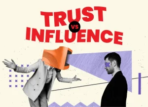 Visual depicting influencer economy and its impact on trust, healthcare communication, and consumer decision making
